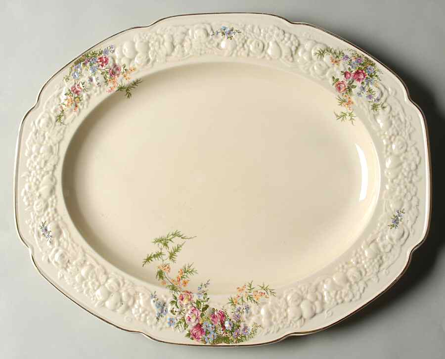 Rosalie 16" Oval Serving Platter by Crown Ducal-1
