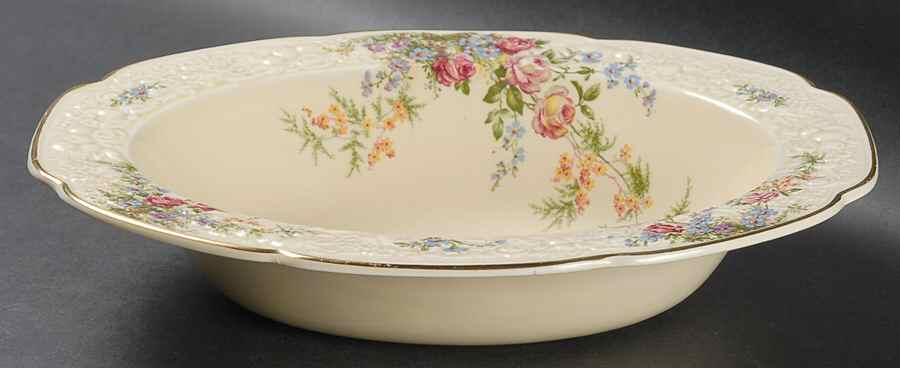 Rosalie 10" Oval Vegetable Bowl by Crown Ducal-1