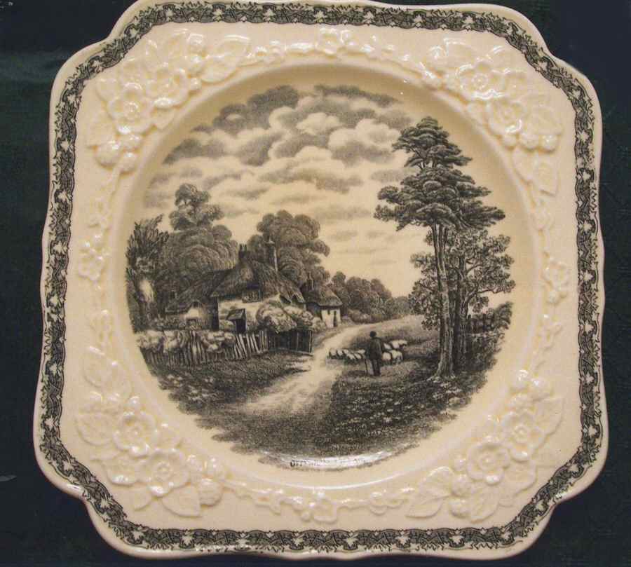 Rural England Square Luncheon Plate by Crown Ducal-1