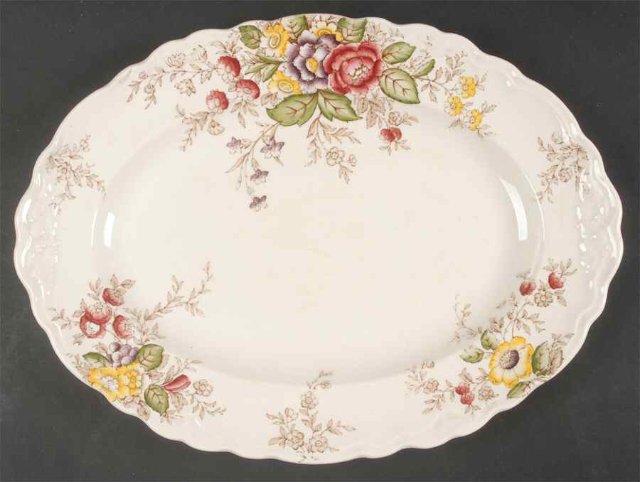 Rydal 14" Oval Serving Platter by Crown Ducal-1