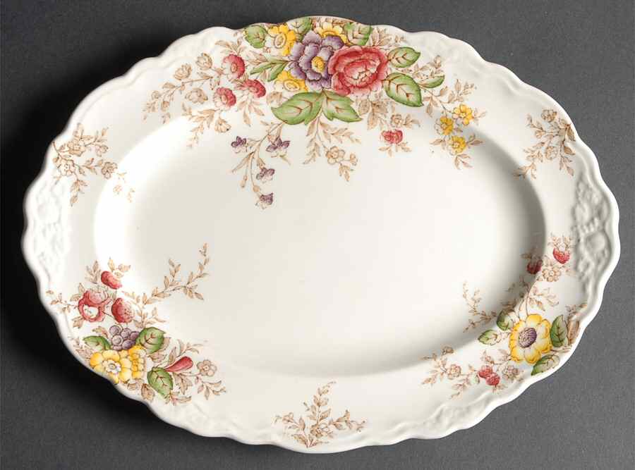 Rydal 12" Oval Serving Platter by Crown Ducal-1
