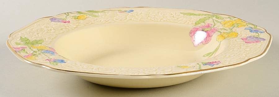 Sweet Pea Rim Soup Bowl by Crown Ducal-1