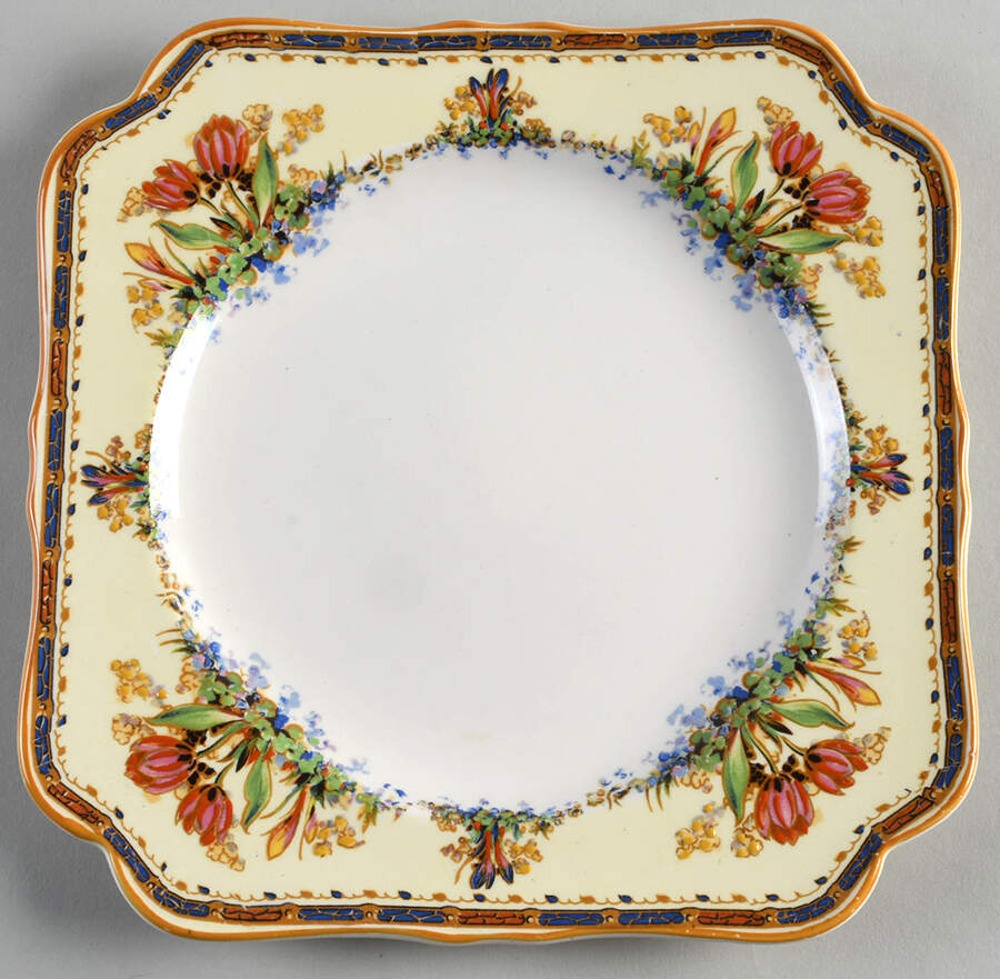 Tulip Square Luncheon Plate by Crown Ducal-1
