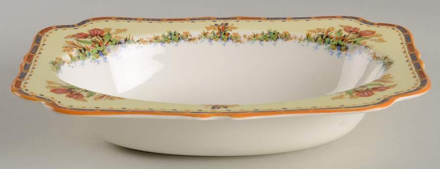 Tulip 9" Oval Vegetable Bowl by Crown Ducal-1