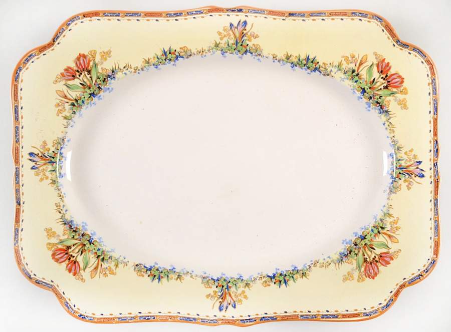 Tulip 14" Oval Serving Platter by Crown Ducal-1