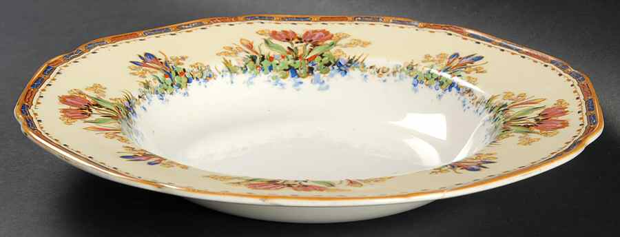 Tulip Large Rim Soup Bowl by Crown Ducal-1