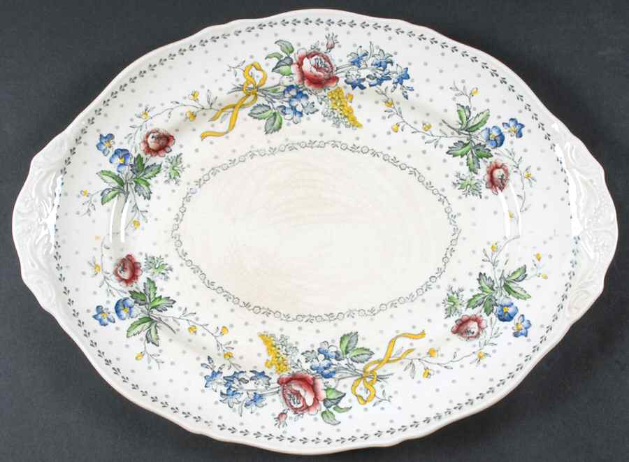 Vale 15" Oval Serving Platter by Crown Ducal-1