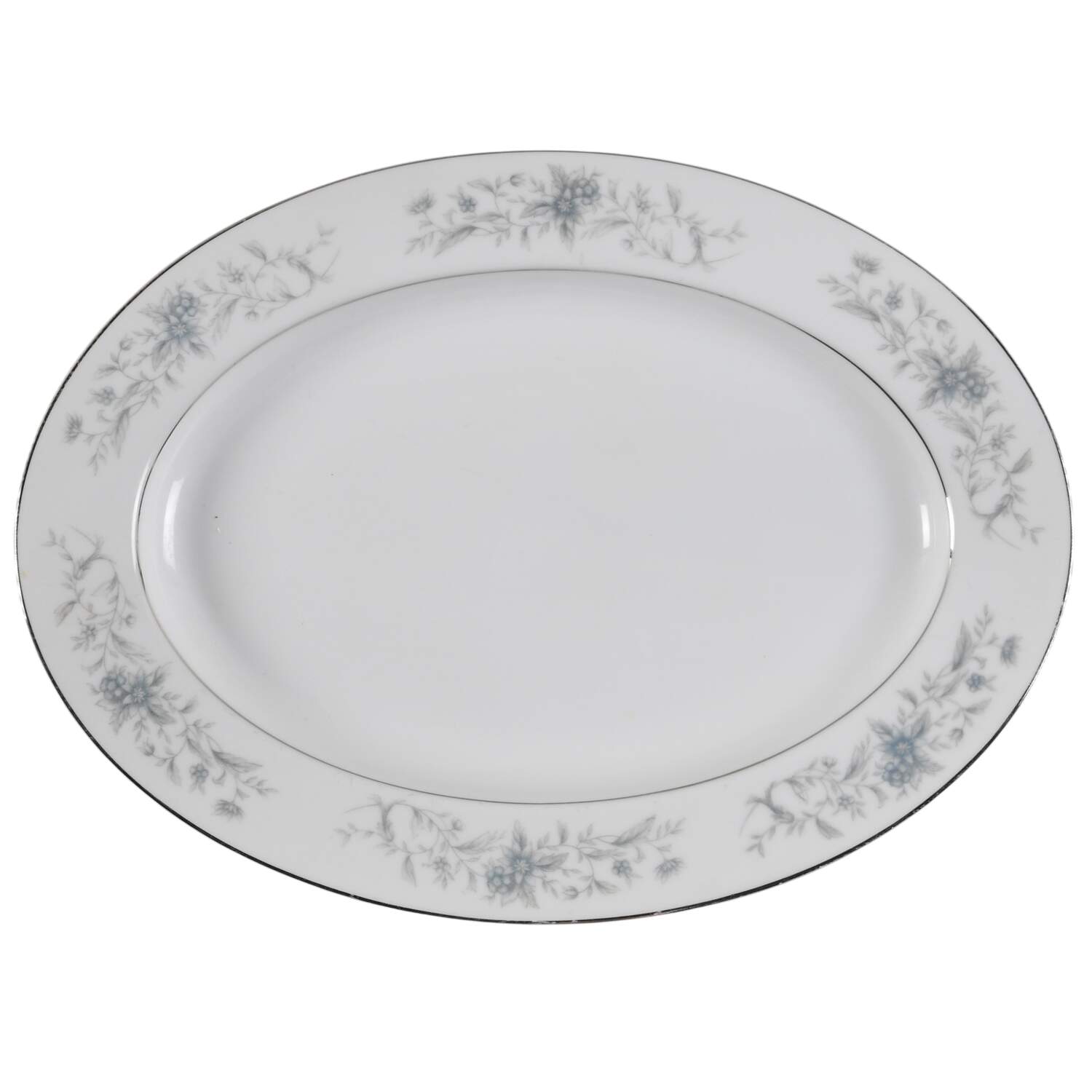 Blue Spray 12" Oval Serving Platter by Crest Wood-1