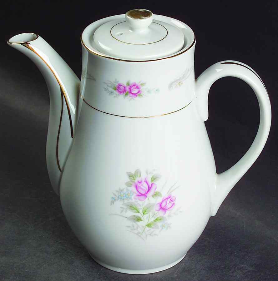 Bridal Rose Small Coffee Pot & Lid by Crest Wood-1