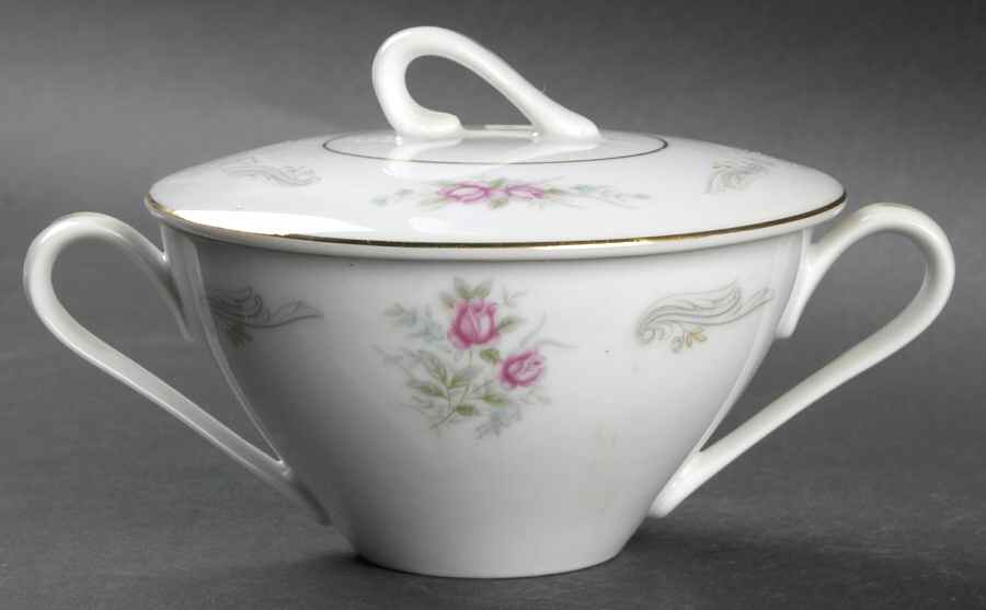 Bridal Rose Sugar Bowl & Lid by Crest Wood-1