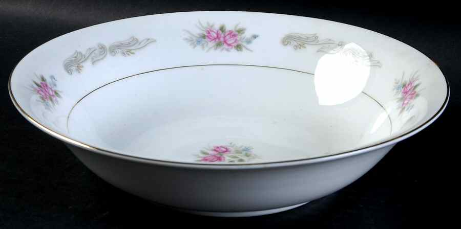 Bridal Rose 9" Round Vegetable Bowl by Crest Wood-1