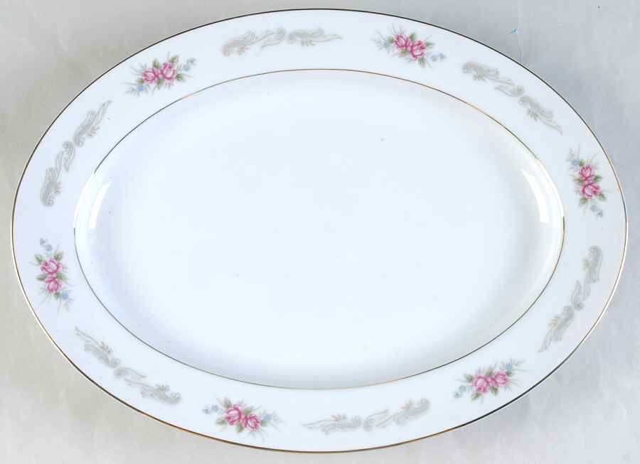 Bridal Rose 14" Oval Serving Platter by Crest Wood-1