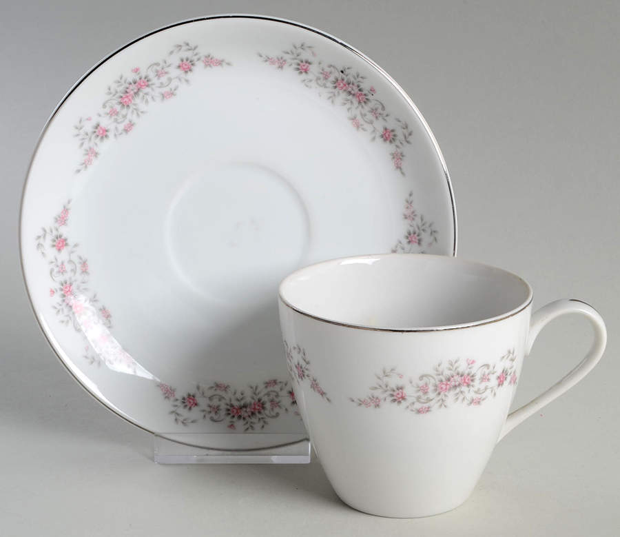 Linda Flat Cup & Saucer Set by Crest Wood-1