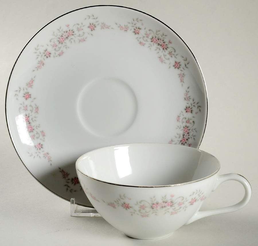 Linda Flat Cup & Saucer Set by Crest Wood-1