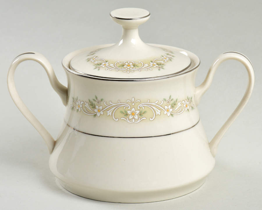 Lotus Sugar Bowl & Lid by Crest Wood-1