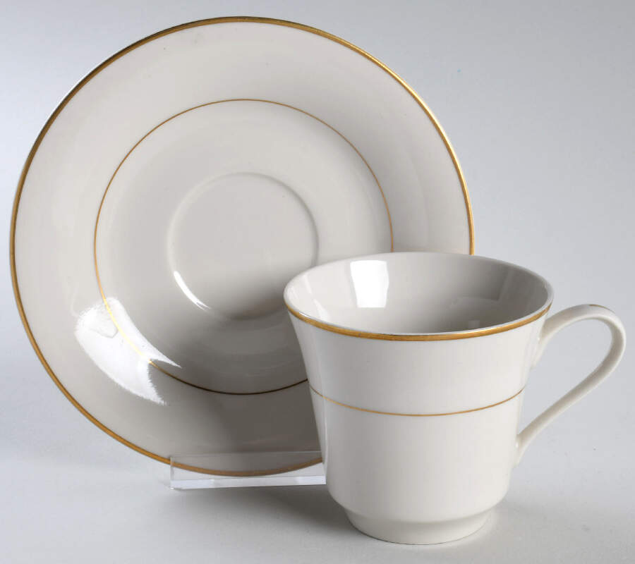 Royal Gold Footed Cup & Saucer Set by Crest Wood-1