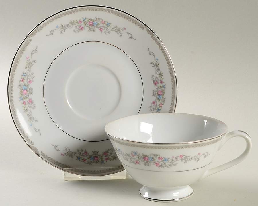 Rosebriar Footed Cup & Saucer Set by Crest Wood-1