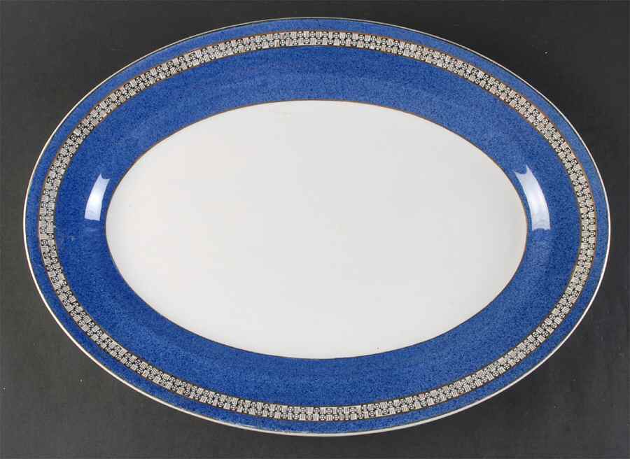 352 Blue 16" Oval Serving Platter by Craftsman (Japan)-1