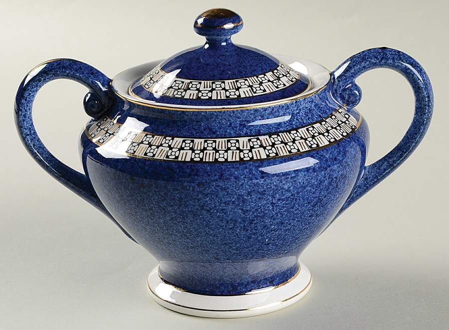 352 Blue Sugar Bowl & Lid by Craftsman (Japan)-1