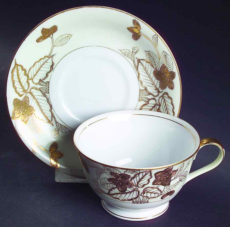 Anniversary Footed Cup & Saucer Set by Craftsman (Japan)-1