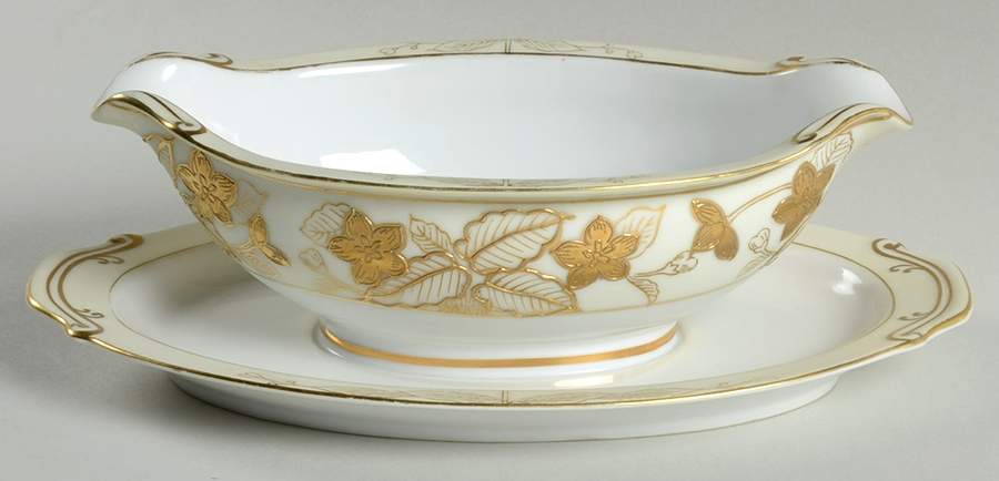 Anniversary Gravy Boat with Attached Underplate by Craftsman (Japan)-1