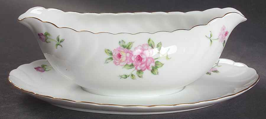 Caprice (357, 380) Gravy Boat with Attached Underplate by Craftsman (Japan)-1