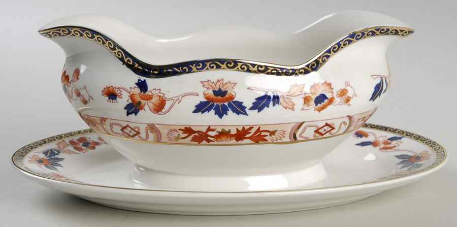 Celestial Gravy Boat with Attached Underplate by Craftsman (Japan)-1