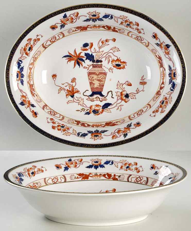 Celestial 10" Oval Vegetable Bowl by Craftsman (Japan)-1