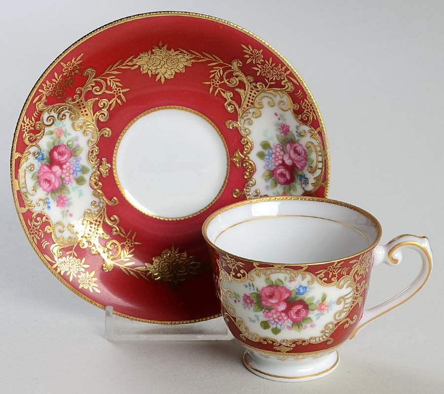 Coronation Footed Demitasse Cup & Saucer Set by Craftsman (Japan)-1