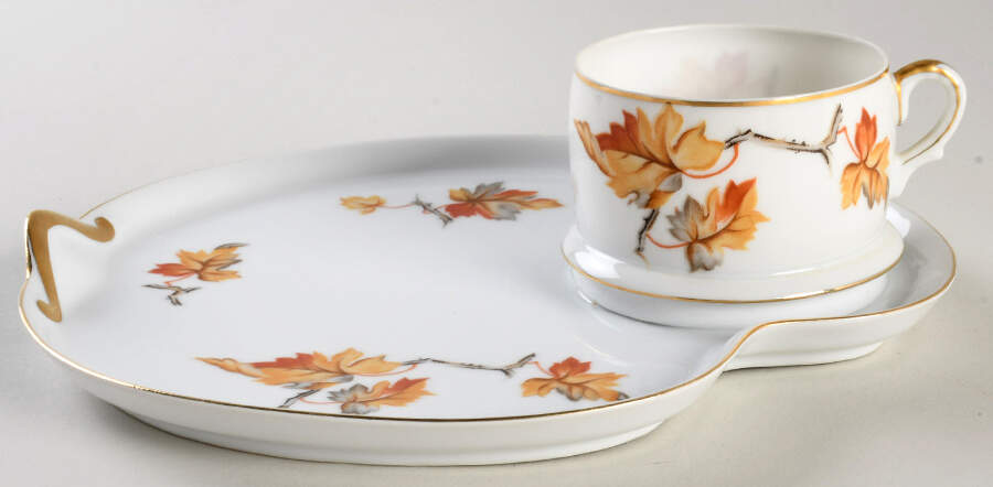 Golden Autumn Snack Plate & Cup Set by Craftsman (Japan)-1