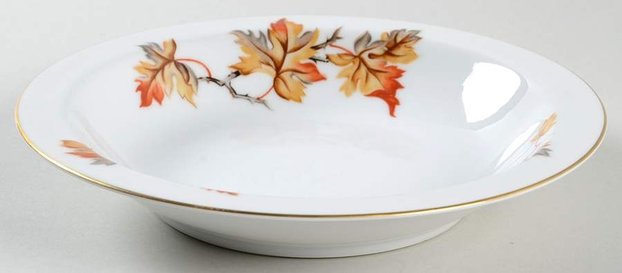 Golden Autumn Rim Soup Bowl by Craftsman (Japan)-1
