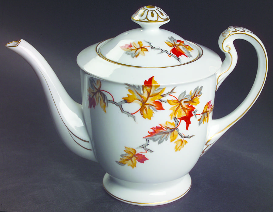 Golden Autumn Teapot & Lid by Craftsman (Japan)-1