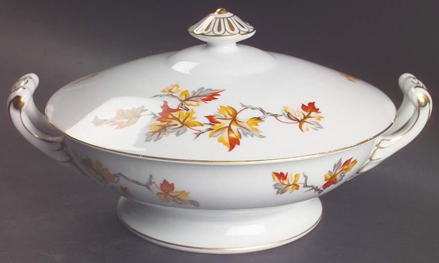 Golden Autumn Round Covered Vegetable by Craftsman (Japan)-1