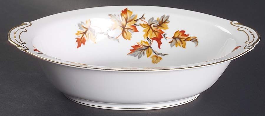 Golden Autumn 10" Oval Vegetable Bowl by Craftsman (Japan)-1
