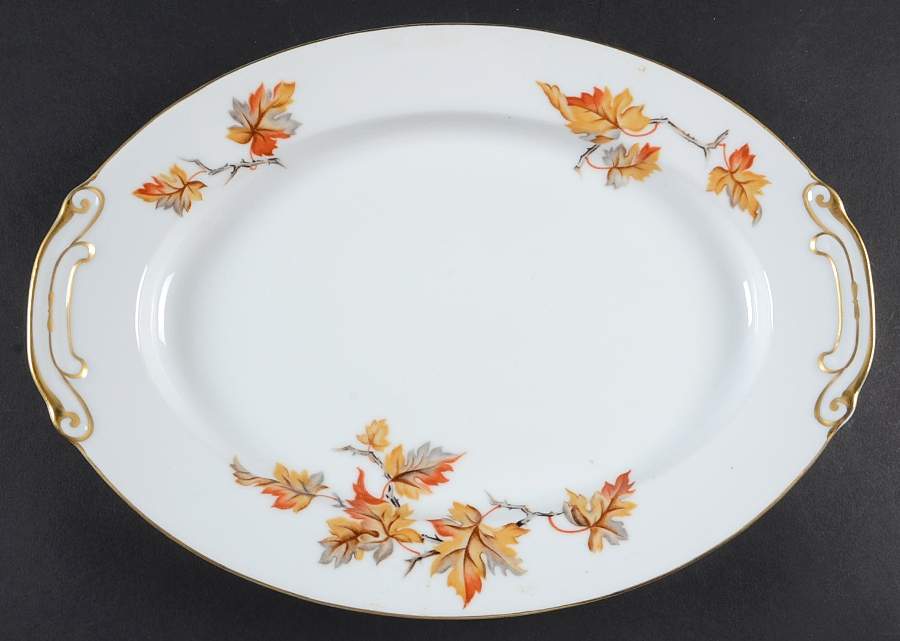 Golden Autumn 12" Oval Serving Platter by Craftsman (Japan)-1