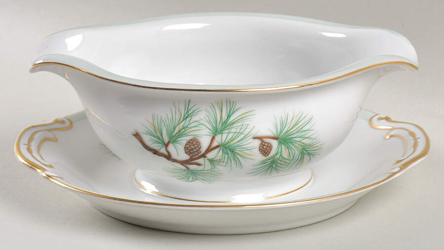Hakone Gravy Boat with Attached Underplate by Craftsman (Japan)-1