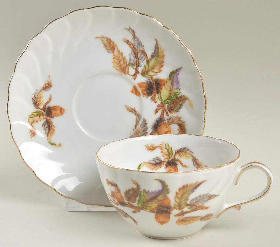 Indian Summer Flat Cup & Saucer Set by Craftsman (Japan)-1