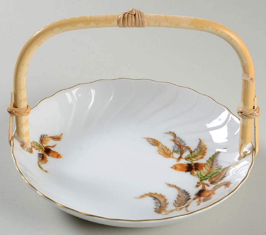 Indian Summer 7''-7 1/4'' Basket W/Bamboo Handle HC by Craftsman (Japan)-1