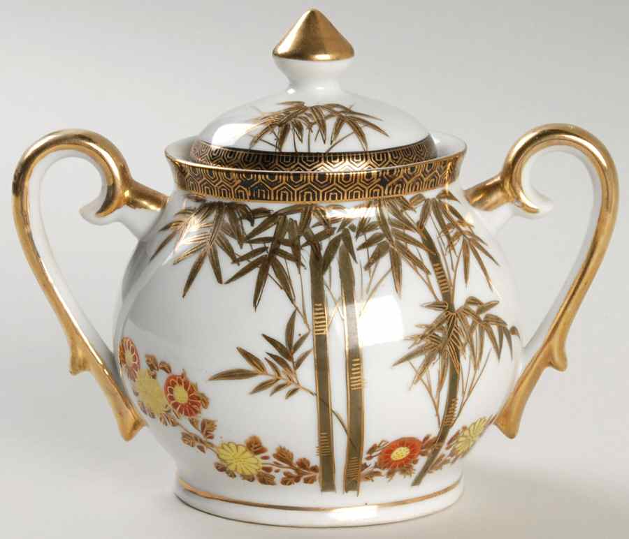 Kutani Sugar Bowl & Lid by Craftsman (Japan)-1