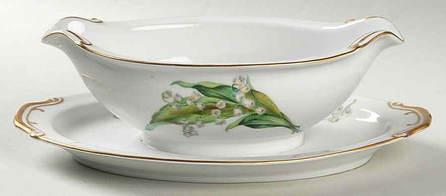 Maytime Gravy Boat with Attached Underplate by Craftsman (Japan)-1