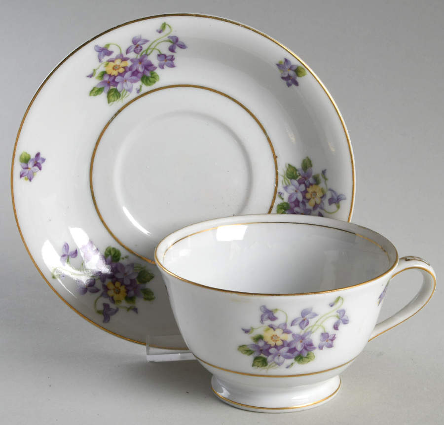 New England Footed Cup & Saucer Set by Craftsman (Japan)-1