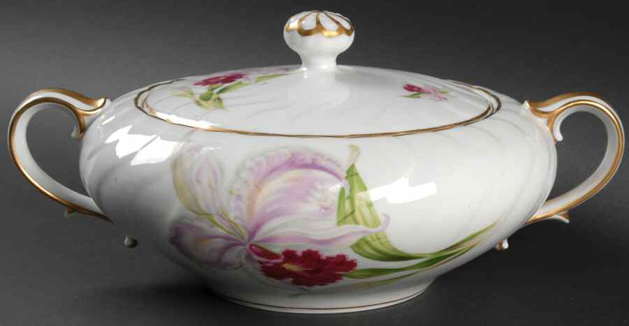 Orchid Round Covered Vegetable by Craftsman (Japan)-1