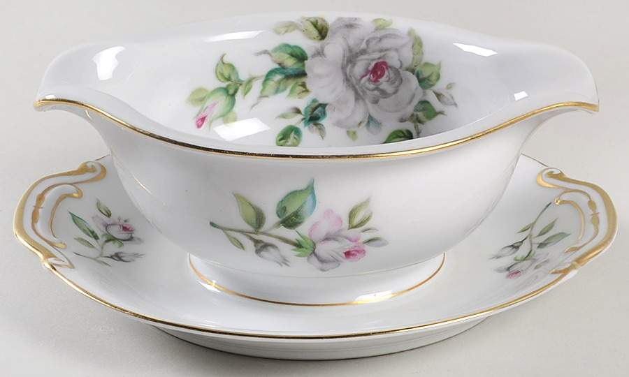 Princess Gravy Boat with Attached Underplate by Craftsman (Japan)-1