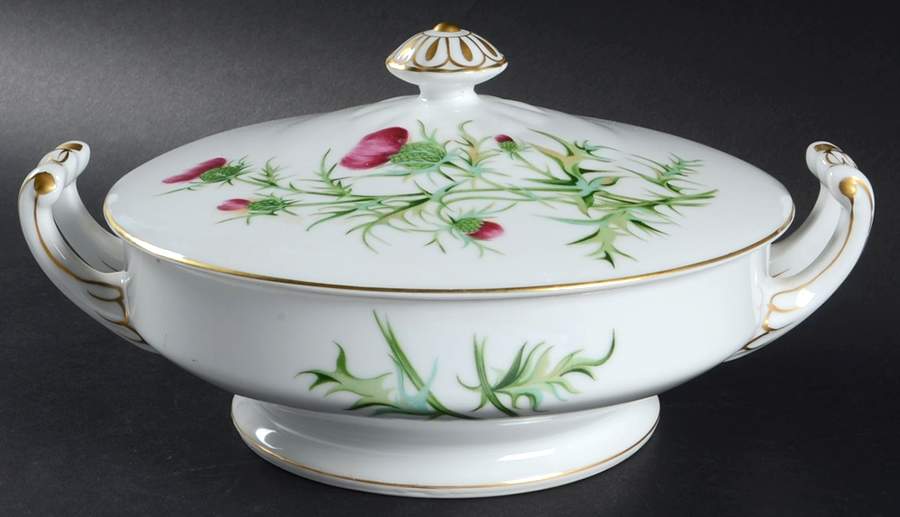 Thistle (355) Round Covered Vegetable by Craftsman (Japan)-1
