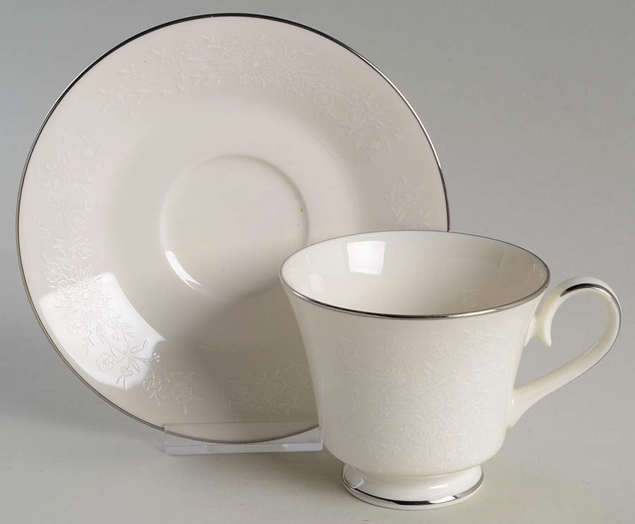 Chantilly Footed Cup & Saucer Set by Carico-1