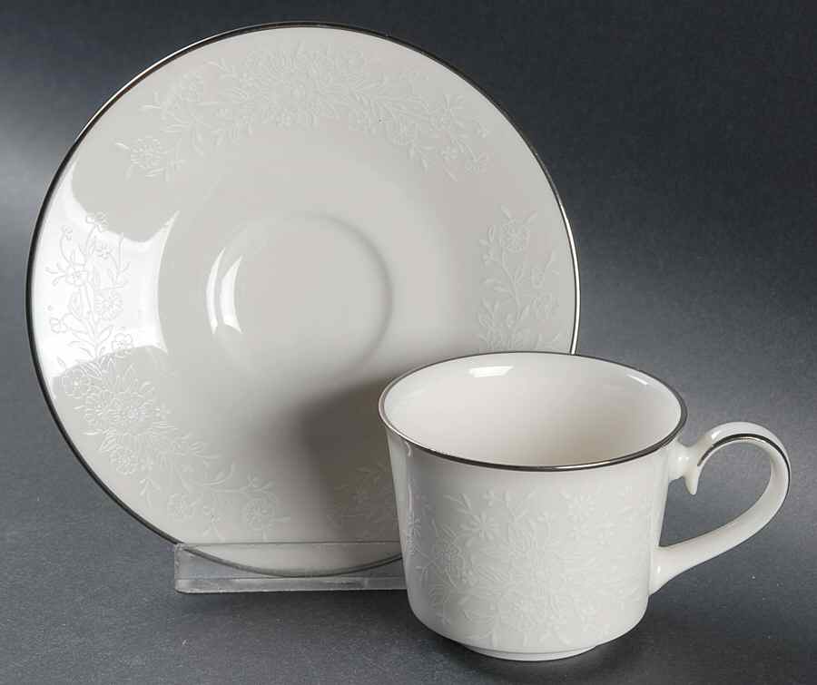 Chantilly Flat Demitasse Cup & Saucer Set by Carico-1