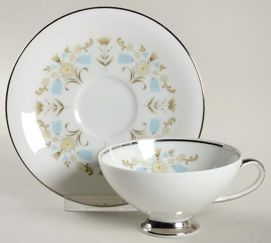 Americana Footed Cup & Saucer Set by Crown Jewel-1