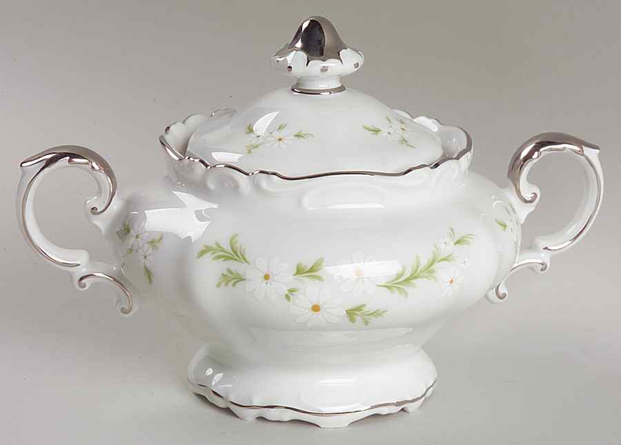 Bridal Wreath Sugar Bowl & Lid by Crown Jewel-1
