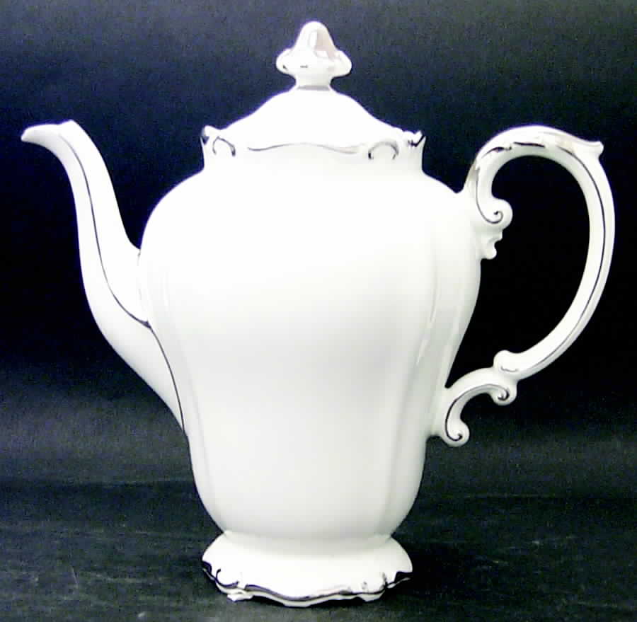 Elegance (Scroll Rim) Coffee Pot & Lid by Crown Jewel-1