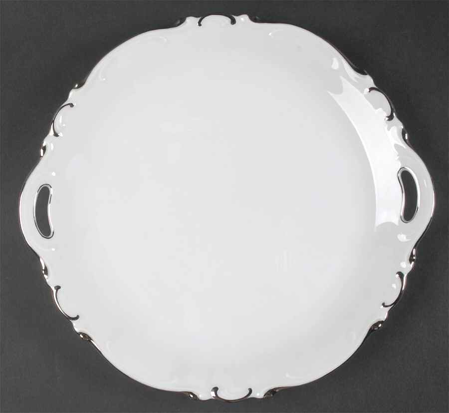 Elegance (Scroll Rim) Handled Cake Plate by Crown Jewel-1